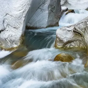 The Verzasca mountain river, rocky landscape The Verzasca mountain river, rocky landscape