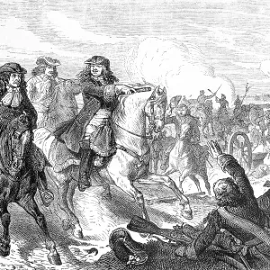 The victorious Great Elector Frederick William at the Battle of Fehrbellin (1675)
