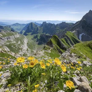 View over Alpstein Mountains into the Meglisalp Valley