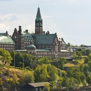 View on a beautiful building of a nursing home in Stockholm