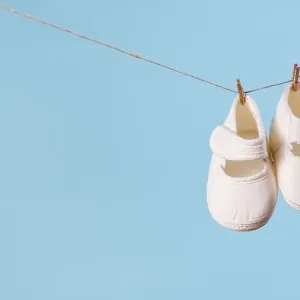 Front View Cute Little Baby Shoes Print