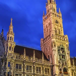 View at dusk of the New Town Hall