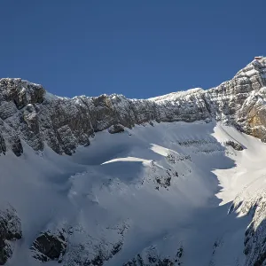 View from the east of snow-covered Santis in winter