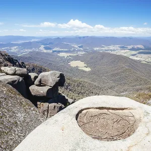 The view around Echo Point at Mt Buffalo on a summer's afternoon in the Victorian Alps