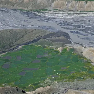 View of fields and the Buddhist Ki or Key Monastery or Gompa