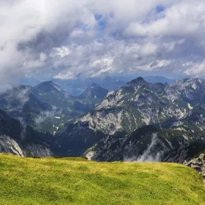 View from Gamsfeld to Rinnkogel and Rettenkogel