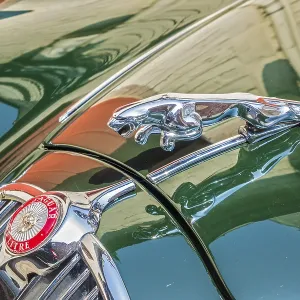 Front View Of Green Jaguar Mk 2 Car Bruges Belgium Front View Of Green Jaguar Mk 2 Car Bruges Belgium
