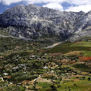 View of the green valley in the Rif Mountains near Chefchaouen