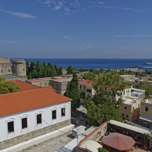 View of a historic town with castle