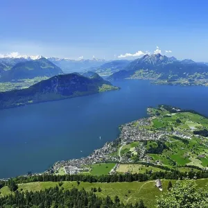View from Kaenzeli of the village of Weggis on Lake Lucerne View from Kaenzeli of the village of Weggis on Lake Lucerne