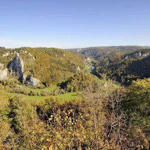 View from Kallenberg castle ruins across the autumnal Danube Valley