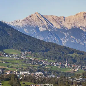 View of the Karwendel North Range with Fulpmes and Telfes