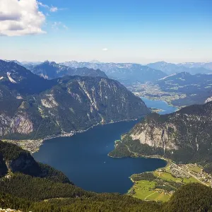 View from the Krippenstein to the Hallstaettersee Obertraun and Hallstatt View from the Krippenstein to the Hallstaettersee Obertraun and Hallstatt