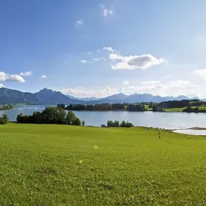 View over Lake Forggensee, Upper Bavaria View over Lake Forggensee, Upper Bavaria