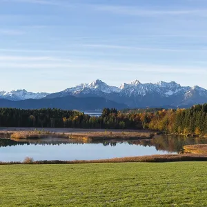 Autumnal View of Forggensee Lake Print, Bavaria, Germany