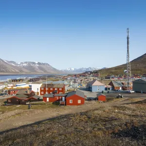 View over Longyearbyen, capital of Spitsbergen View over Longyearbyen, capital of Spitsbergen