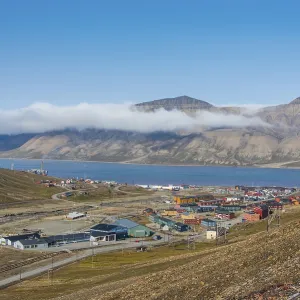 View over Longyearbyen, capital of Spitsbergen View over Longyearbyen, capital of Spitsbergen