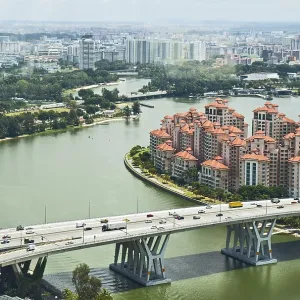 The top view for modern residential areas of Singapore