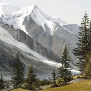 View of Mont Blanc from Chamonix, c