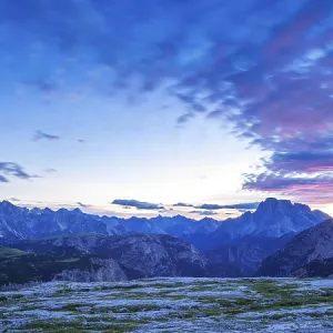 View over mountains Dolomites after sunset View over mountains Dolomites after sunset