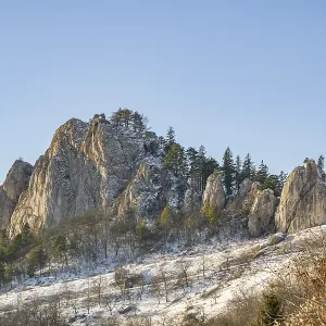 View on the mountains on a sunny day in winter