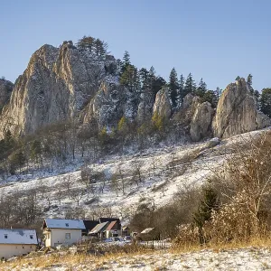 View on the mountains on a sunny day in winter