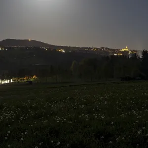 View from north to Poehlberg and Annaberg-Buchholz with St