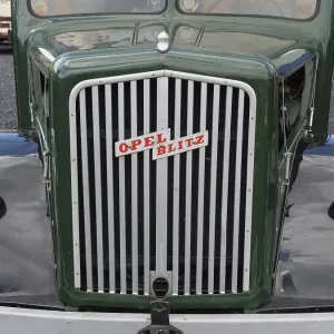 Front view of an Opel Blitz vintage car with characteristic radiator grille