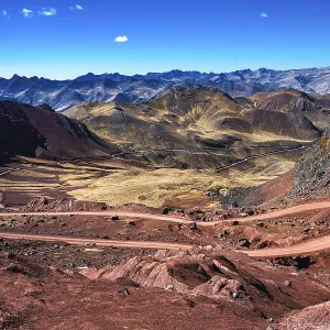 View of the Pachachani Valley, Rainbow Mountains View of the Pachachani Valley, Rainbow Mountains
