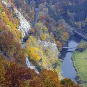 View from the Rauher Stein viewpoint into the upper Danube valley