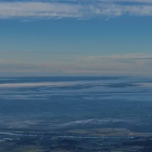 The view shows the landscape from above The view shows the landscape from above
