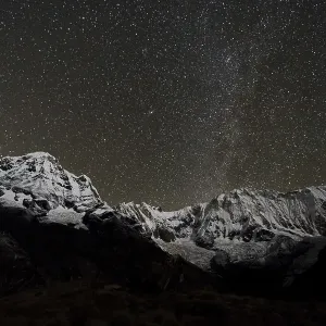 View of the snow covered Annapurna 1 North Face