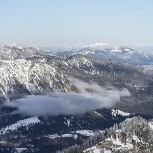 View of snowy mountain landscape