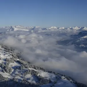 View from the summit of the Hohe Salve to the Brixenthal with Kitzbuehler Horn