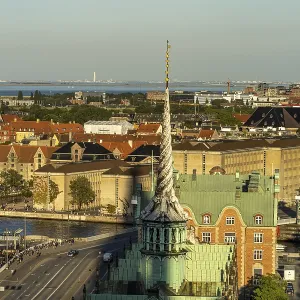 View from the tower of Christiansborg Castle Church to Copenhagen with Borsen View from the tower of Christiansborg Castle Church to Copenhagen with Borsen