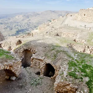 View on Upper court of ancient castle Kerak