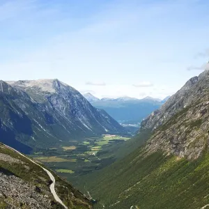 The top view on a valley in mountains of Norway