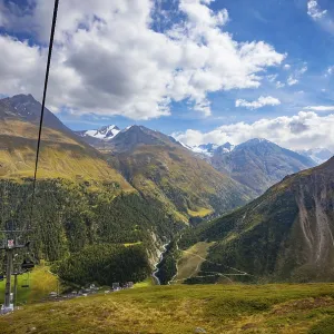 View from the Wildspitze mountain station into the Windach valley View from the Wildspitze mountain station into the Windach valley