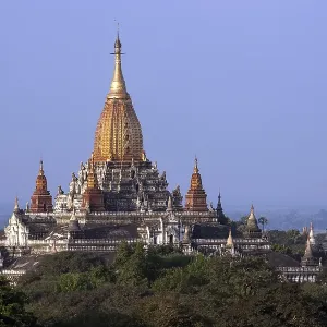 Views of the Ananda Temple, pagodas field