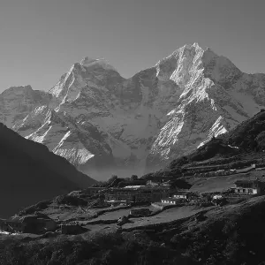 Village Dhole and Mt Thamserku Village Dhole and Mt Thamserku