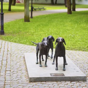 Vilnius, Lithuania - Monument to hunting dogs Lithuanian Shepherd Dog