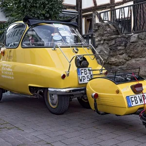 Vintage BMW Isetta 300 motor coupe with trailer Vintage BMW Isetta 300 motor coupe with trailer