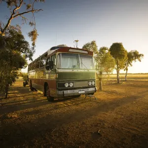 Vintage bus on a Hyden farm, Western Australia