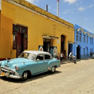 Vintage car in the historic city centre of Trinidad Vintage car in the historic city centre of Trinidad