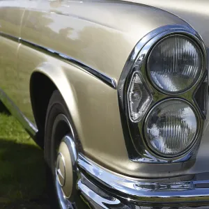 Vintage car, Mercedes Benz car headlights W 108 Vintage car, Mercedes Benz car headlights W 108