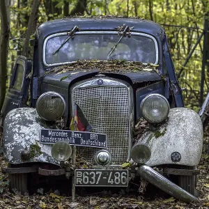 Vintage car, Neandertal, Erkrath, Germany, Europe Vintage car, Neandertal, Erkrath, Germany, Europe