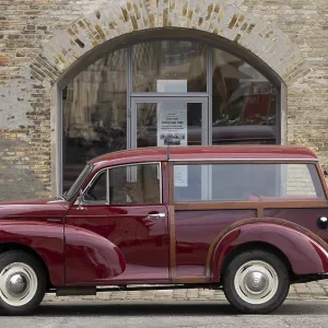 Vintage car parked in front of the cultural centre The Arctic House or Det Arktische Hus