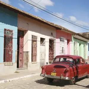Vintage car on a street in Trinidad