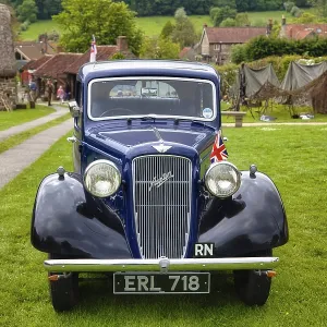 Vintage car, World-War II weekend at Ryedale Folk Museum open-air museum