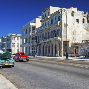 Vintage cars on the Malecon in Havana Vintage cars on the Malecon in Havana